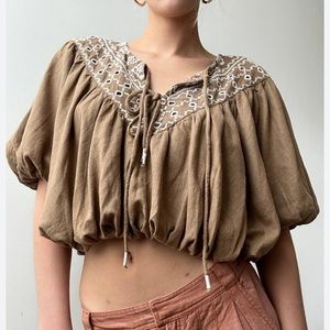 NWOT Free People Joni Embroidered top size Small